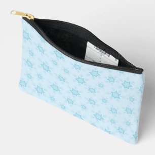Snowflakes, Ice Blue, Icy Snowflakes, Snow Accessory Pouch