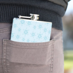 Snowflakes, Ice Blue, Icy Snowflakes, Snow Hip Flask