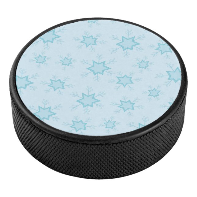Snowflakes, Ice Blue, Icy Snowflakes, Snow Hockey Puck (3/4)