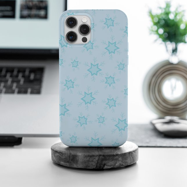 Snowflakes, Ice Blue, Icy Snowflakes, Snow iPhone Case (Creator Uploaded)