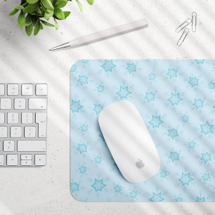 Snowflakes, Ice Blue, Icy Snowflakes, Snow Mouse Pad