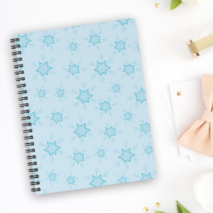 Snowflakes, Ice Blue, Icy Snowflakes, Snow Notebook