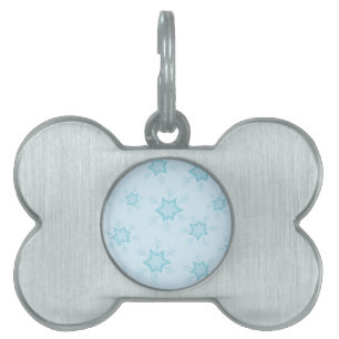 Snowflakes, Ice Blue, Icy Snowflakes, Snow Pet ID Tag