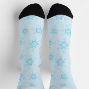 Snowflakes, Ice Blue, Icy Snowflakes, Snow Socks