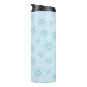 Snowflakes, Ice Blue, Icy Snowflakes, Snow Thermal Tumbler