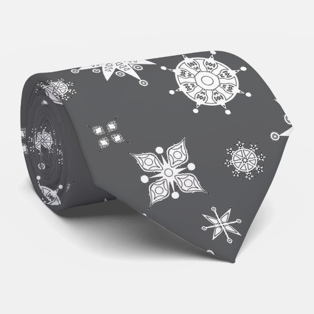 Snowflakes ice crystals. accessories, tie (Rolled)