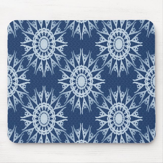 Snowflakes in blue... mouse pad (Front)