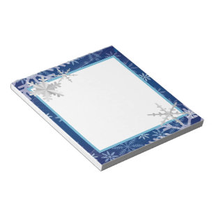 Snowflakes in Blue Notepad