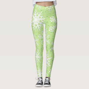 Snowflakes in green leggings