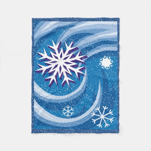 Snowflakes in the Wind - Fleece Blanket (Front)