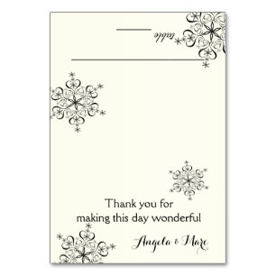 Snowflakes Ivory Seating Card
