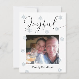 Snowflakes Joyful Merry Christmas Holiday Card