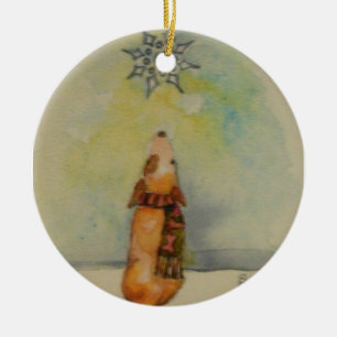 Snowflakes Keep Falling On My Head Ceramic Ornament