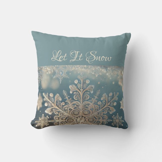Snowflakes / Lace / Let It Snow Cushion (Front)