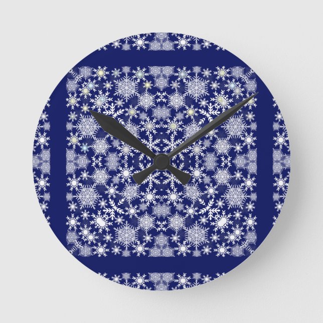 Snowflakes Lace Round Clock (Front)