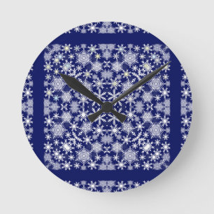 Snowflakes Lace Round Clock