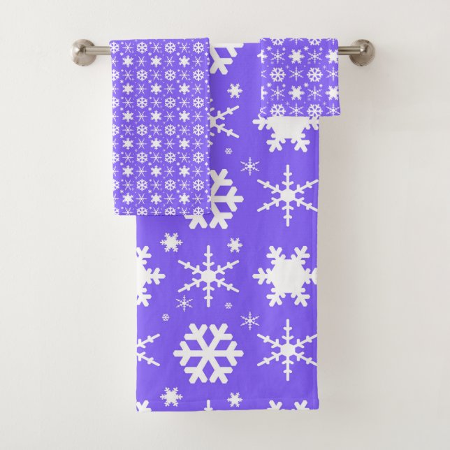 Snowflakes Lavender  Bath Towel Set (Insitu)