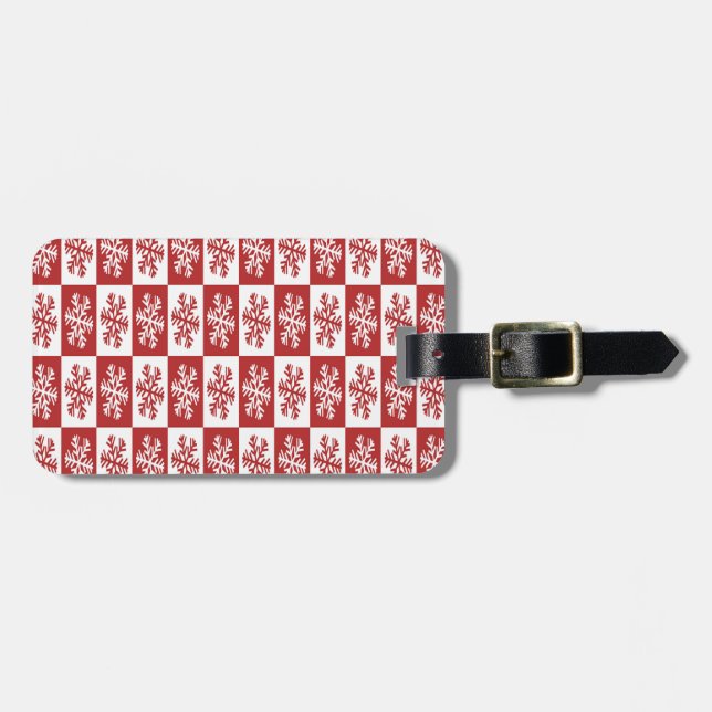 snowflakes luggage tag (Front Horizontal)