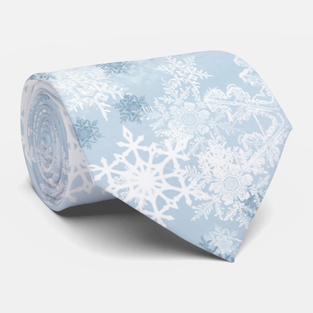 Snowflakes Men's Tie (Rolled)