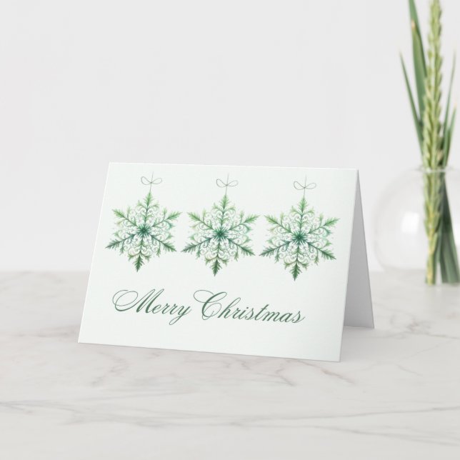 Snowflakes Merry Christmas Card (Front)