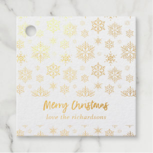 Snowflakes Merry Christmas Favour Tags