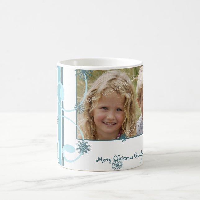 Snowflakes Merry Christmas Grandparents Mug (Center)