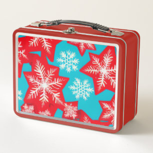 Snowflakes Metal Lunch Box