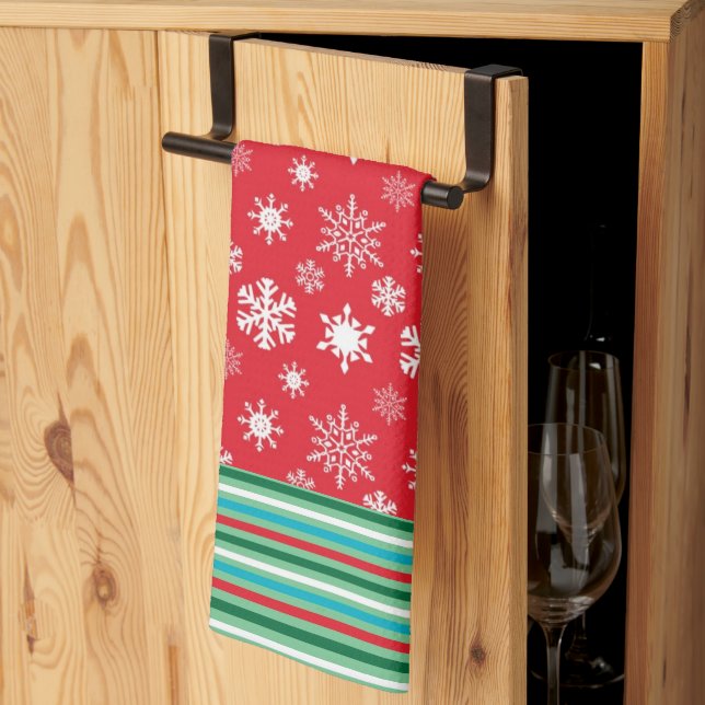 Snowflakes Microfiber Kitchen Towel (Thirds Fold)