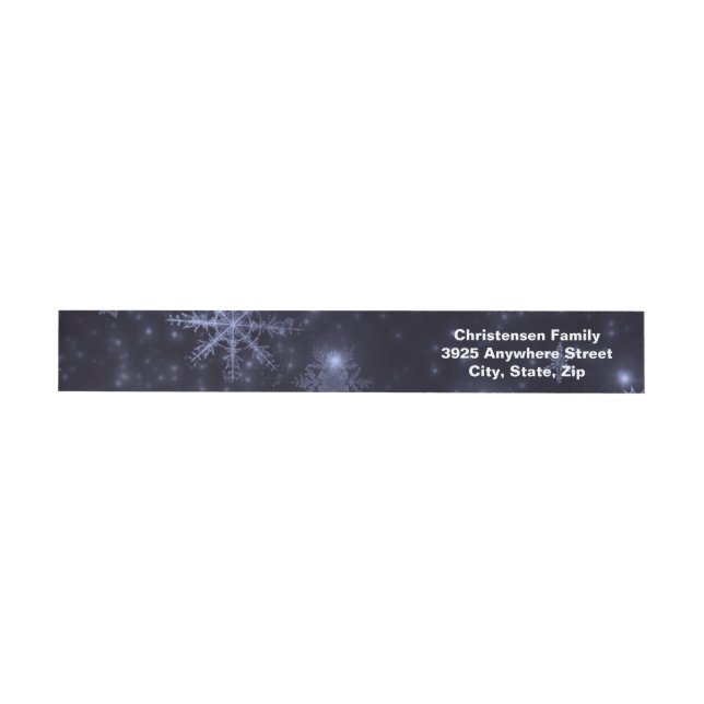 Snowflakes Midnight Blue Bgd Wrap Address Labels (Individual)
