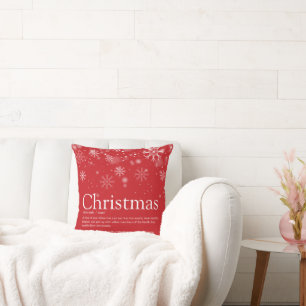 Snowflakes Modern Funny Christmas Definition Cushion