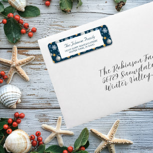 Snowflakes & Nautical Elements Pattern Return Address Label