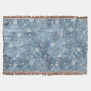 Snowflakes on a Frozen Glass Window Throw Blanket