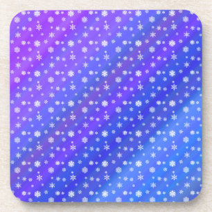 Snowflakes on Blue Coaster