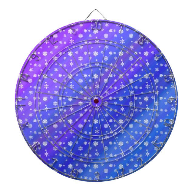 Snowflakes on Blue Dartboard (Front)