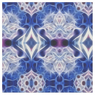 Snowflakes on blue fabric