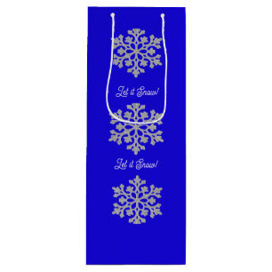 Snowflakes on Blue Gift Bag