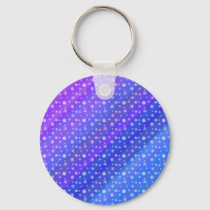 Snowflakes on Blue Key Ring