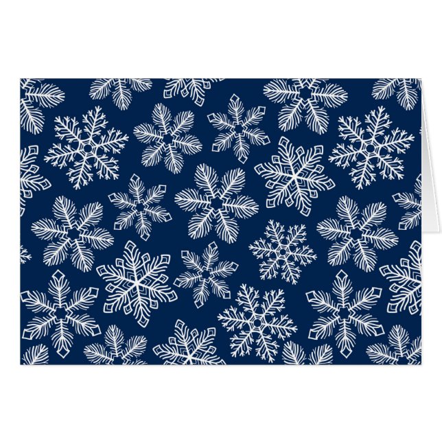 Snowflakes on dark blue (Front Horizontal)
