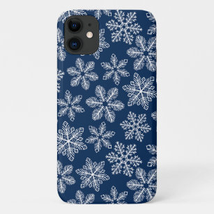 Snowflakes on dark blue Case-Mate iPhone case