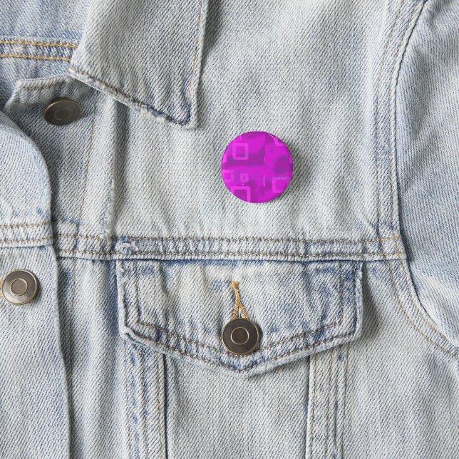 Snowflakes on Dark Pink Geometric Button (In Situ)