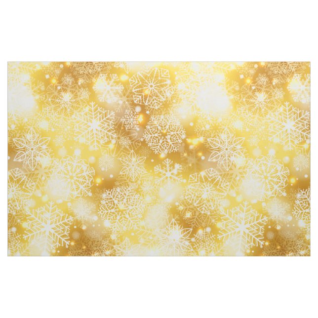 Snowflakes on golden fabric (Fat Quarter)