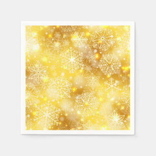 Snowflakes on golden napkin