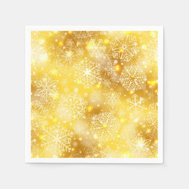 Snowflakes on golden napkin (Front)