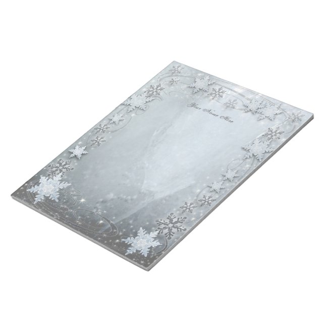 Snowflakes on Ice Notepad (Angled)