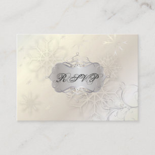 Snowflakes on Ice RSVPs, Chubby Bizcards Enclosure Card
