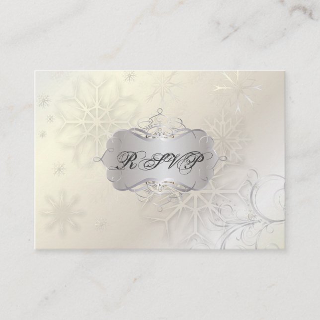 Snowflakes on Ice RSVPs, Chubby Bizcards Enclosure Card (Front)