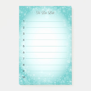 Snowflakes on Light Blue Gradient Post-it Notes