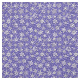 snowflakes on lilac violet snowstorm background fabric