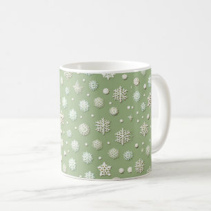 Snowflakes on Mint Coffee Mug