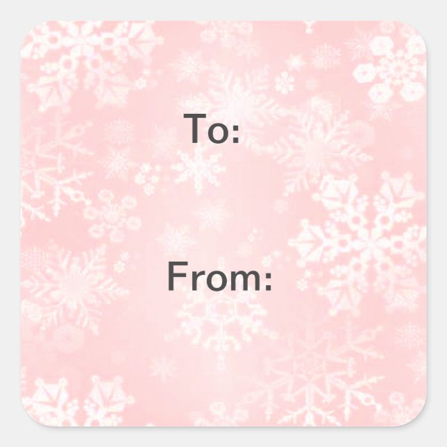 Snowflakes on Pink Gift Tags (Front)